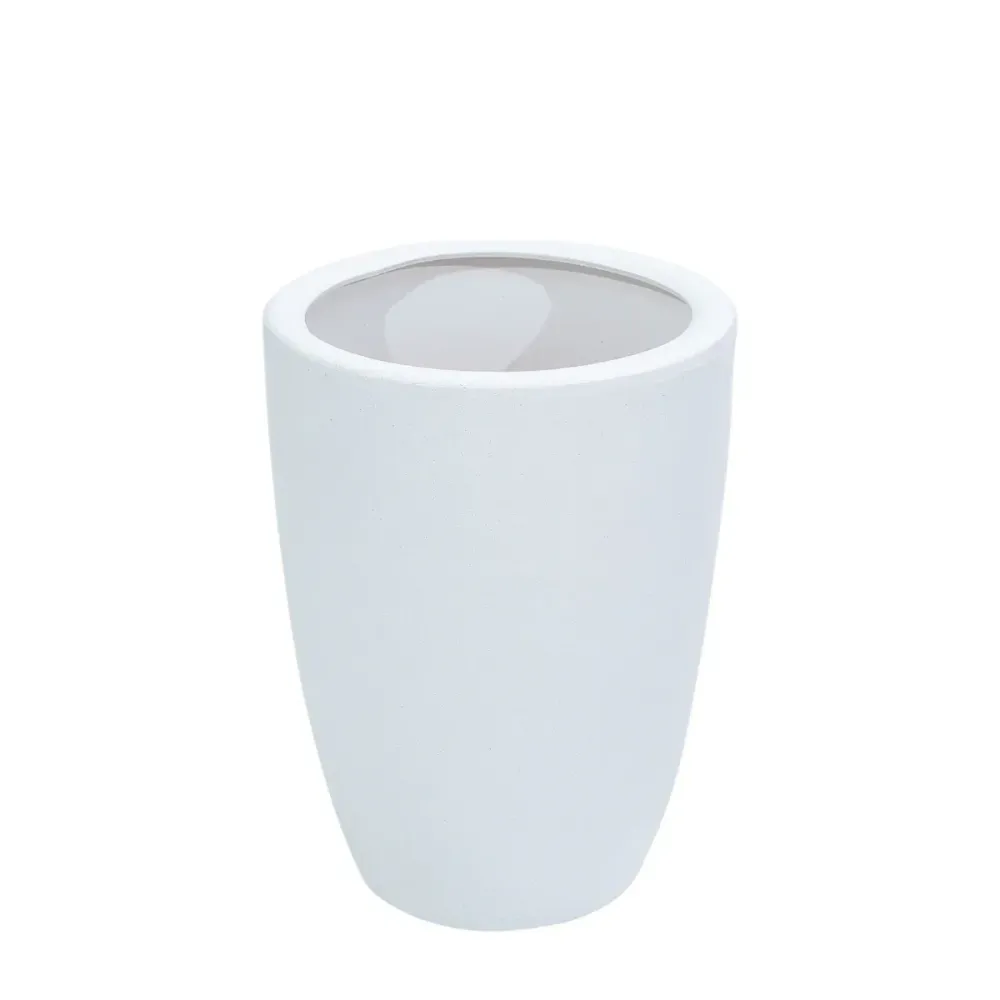 Ghiveci ecologic, Eco-friendly, Naimeed D6364, Mic, din materiale minerale, Alb, 39x24x24cm