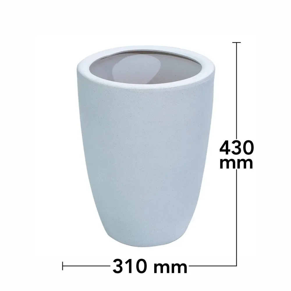 Ghiveci ecologic, Eco-friendly, Naimeed D6365, Mediu, din materiale minerale, Gri, 43x31x31cm