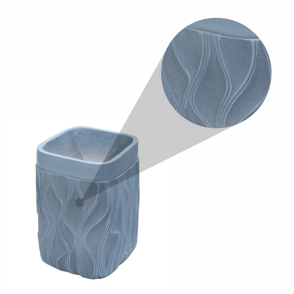 Ghiveci ecologic, Eco-friendly, Naimeed D6368, Mic, din materiale minerale, Gri, 36x25,5x25,5cm