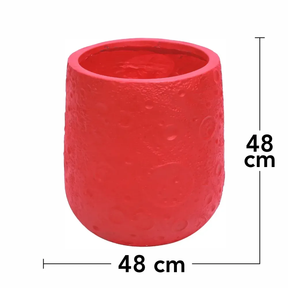 Ghiveci ecologic, Eco-friendly, Naimeed D6374, Mare, din materiale minerale, Rosu, 48x48x48cm
