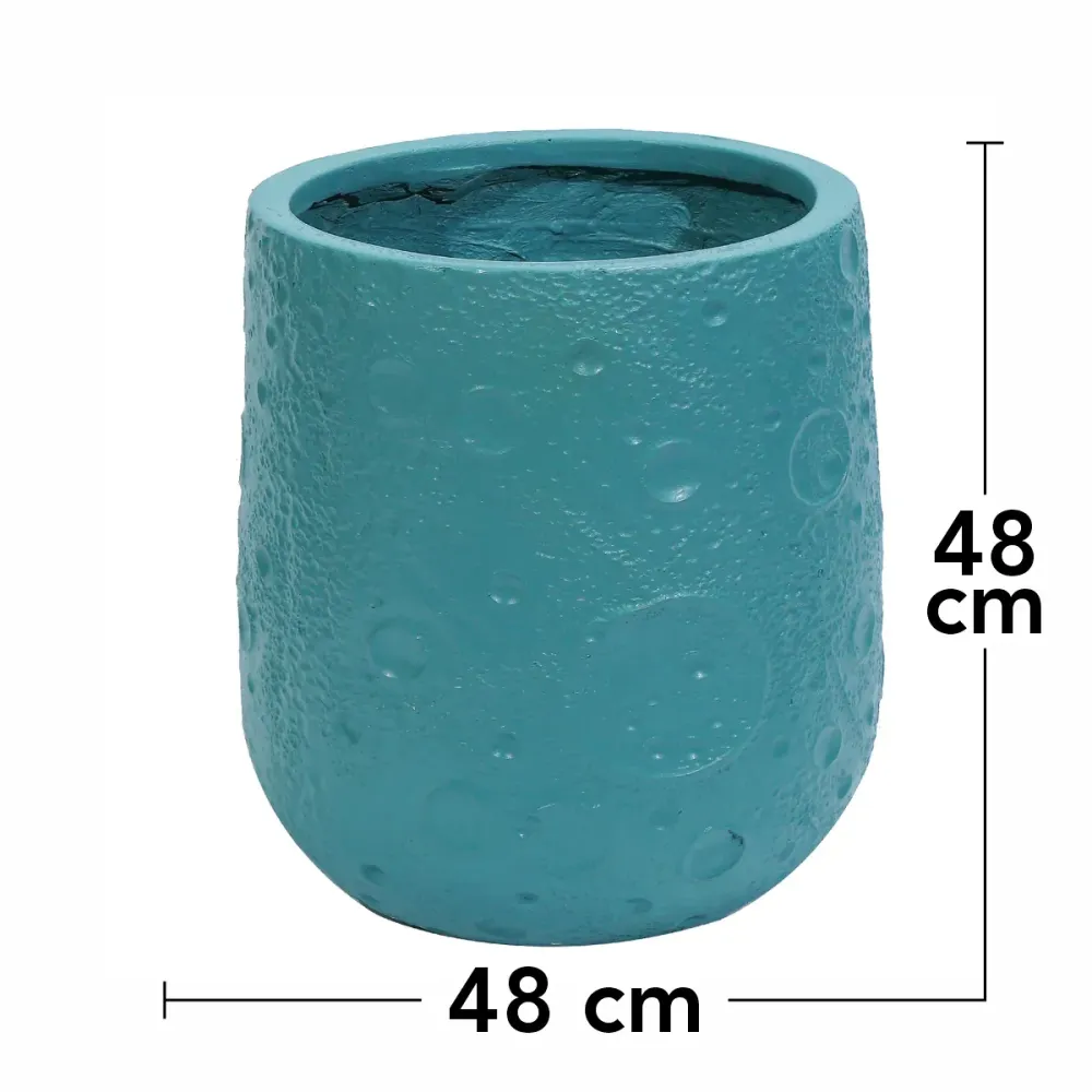 Ghiveci ecologic, Eco-friendly, Naimeed D6375, Mare, din materiale minerale, Turcoaz, 48x48x48cm