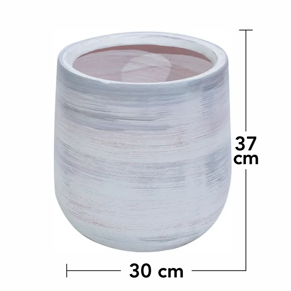 Ghiveci ecologic, Eco-friendly, Naimeed D6378, Mediu, din materiale minerale, Gri, 37x30x30cm