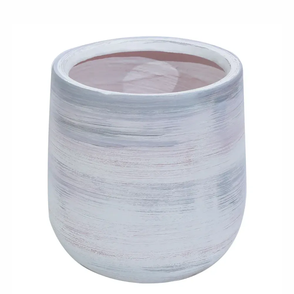Ghiveci ecologic, Eco-friendly, Naimeed D6378, Mic, din materiale minerale, Gri, 26x23x23cm
