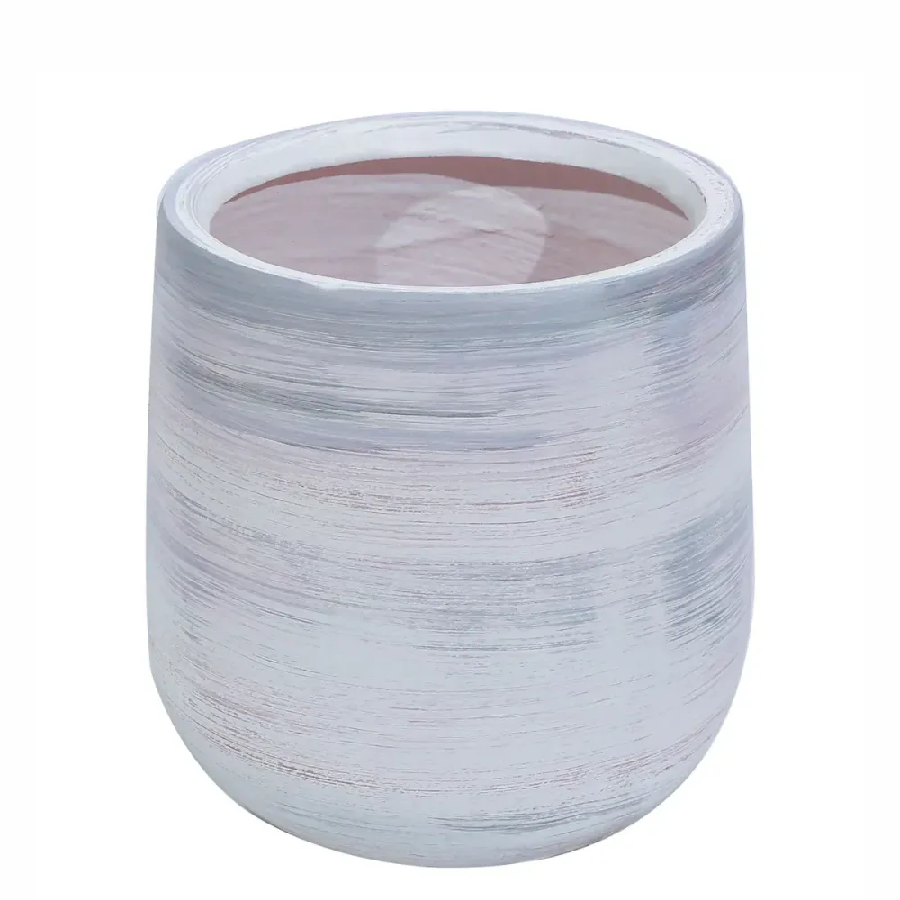 Ghiveci ecologic, Eco-friendly, Naimeed D6378, Mic, din materiale minerale, Gri, 26x23x23cm