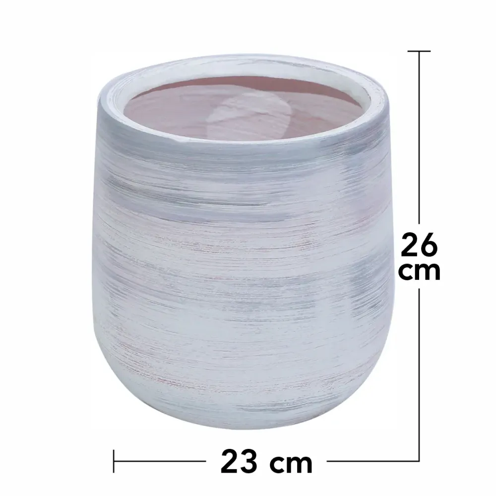 Ghiveci ecologic, Eco-friendly, Naimeed D6378, Mic, din materiale minerale, Gri, 26x23x23cm