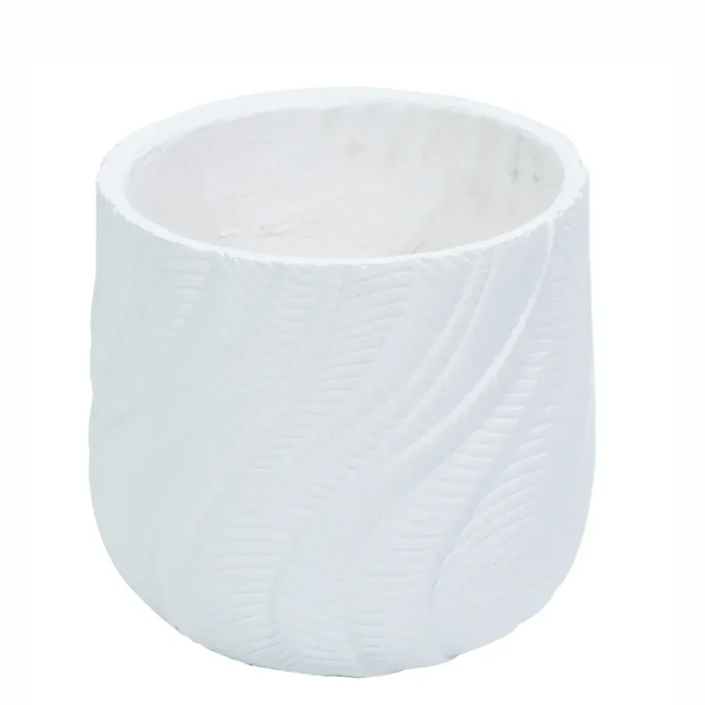 Ghiveci ecologic, Eco-friendly, Naimeed D6379, Mic, din materiale minerale, Alb, 26x29x29cm