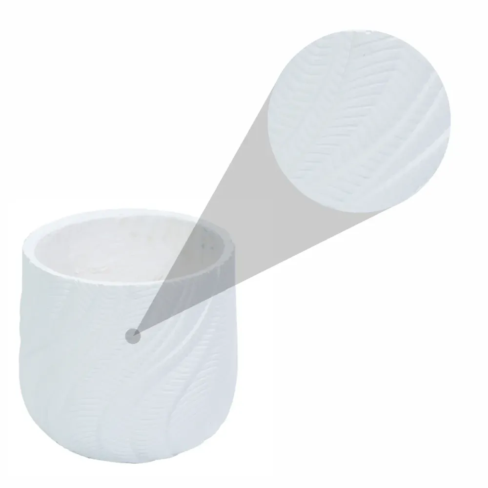 Ghiveci ecologic, Eco-friendly, Naimeed D6379, Mic, din materiale minerale, Alb, 26x29x29cm