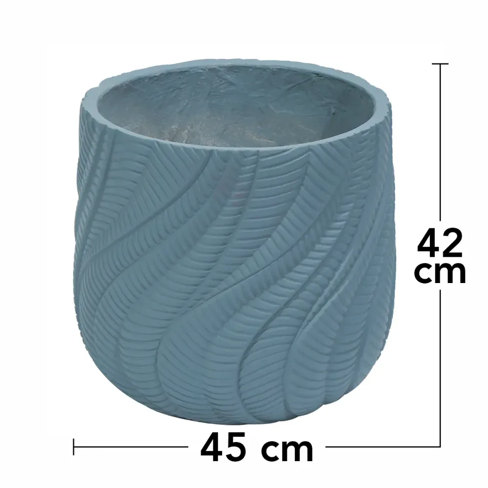 Ghiveci ecologic, Eco-friendly, Naimeed D6381, Mare, din materiale minerale, Albastru Provincial, 42x45x45cm