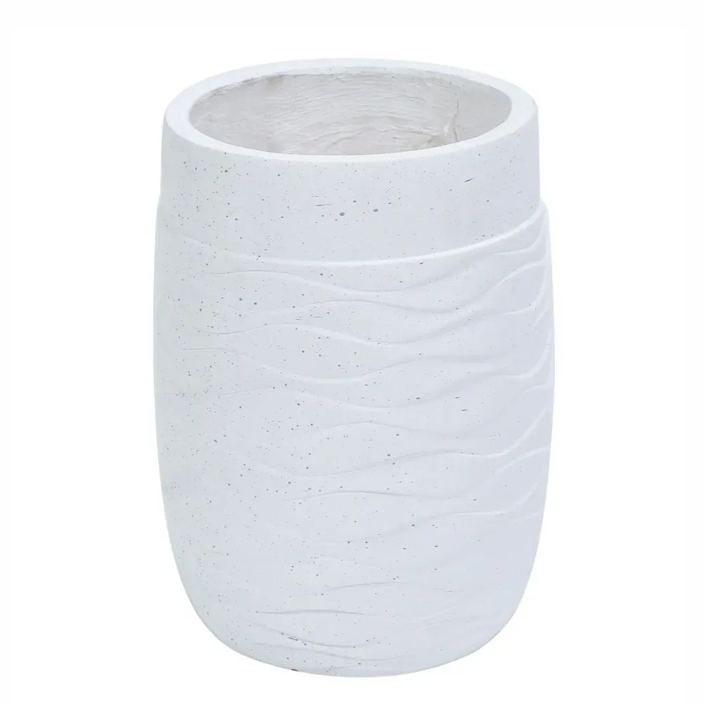 Ghiveci ecologic, Eco-friendly, Naimeed D6382, Mediu, din materiale minerale, Alb, 41,5x29x29cm