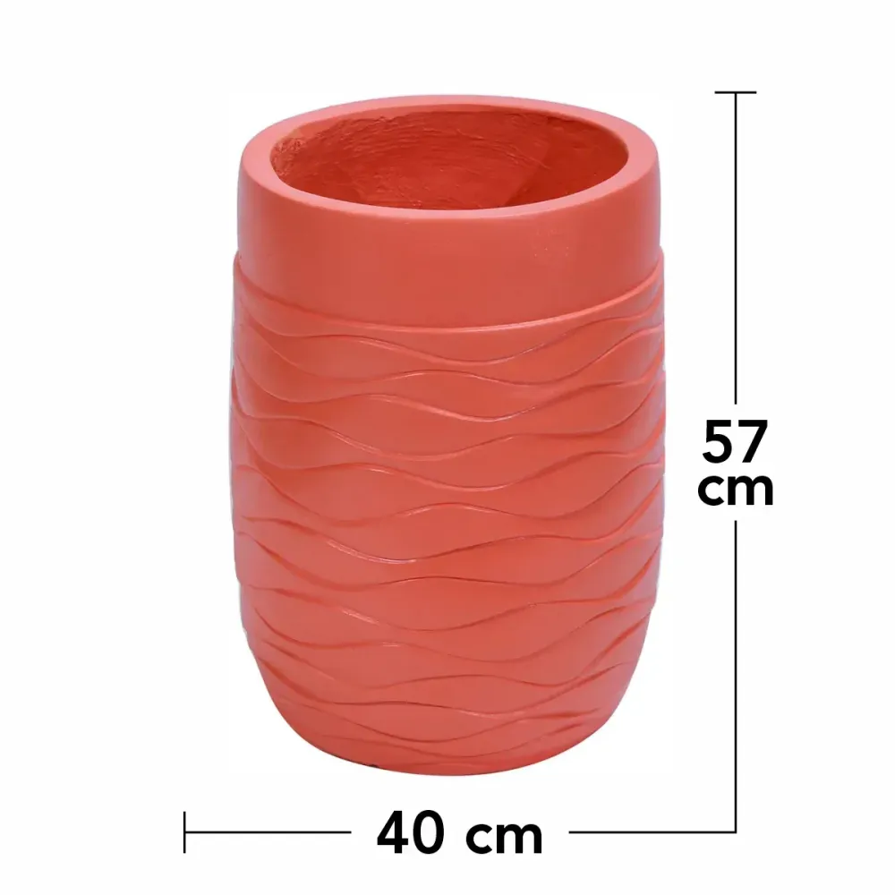 Ghiveci ecologic, Eco-friendly, Naimeed D6383, Mare, din materiale minerale, Caramiziu, 57x40x40cm