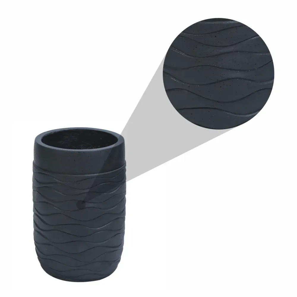 Ghiveci ecologic, Eco-friendly, Naimeed D6384, Mare, din materiale minerale, Negru, 57x40x40cm