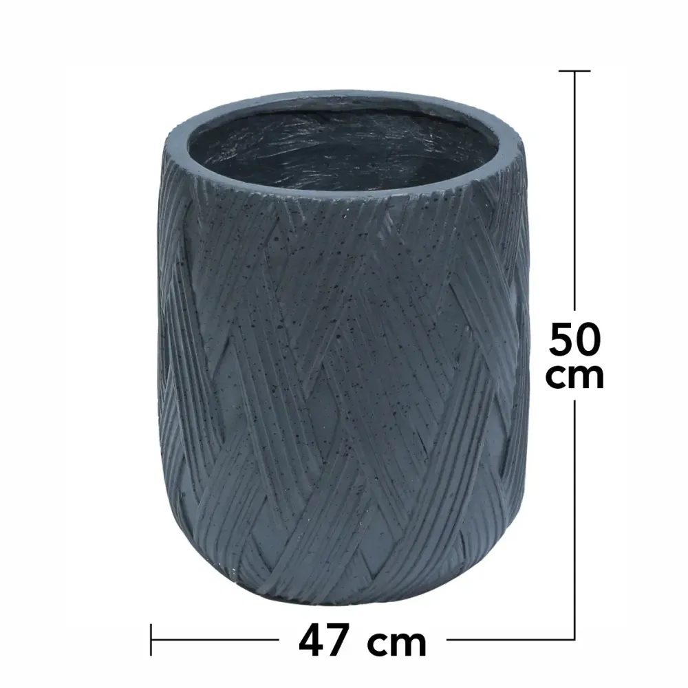 Ghiveci ecologic, Eco-friendly, Naimeed D6385, Mare, din materiale minerale, Negru, 50x47x47cm