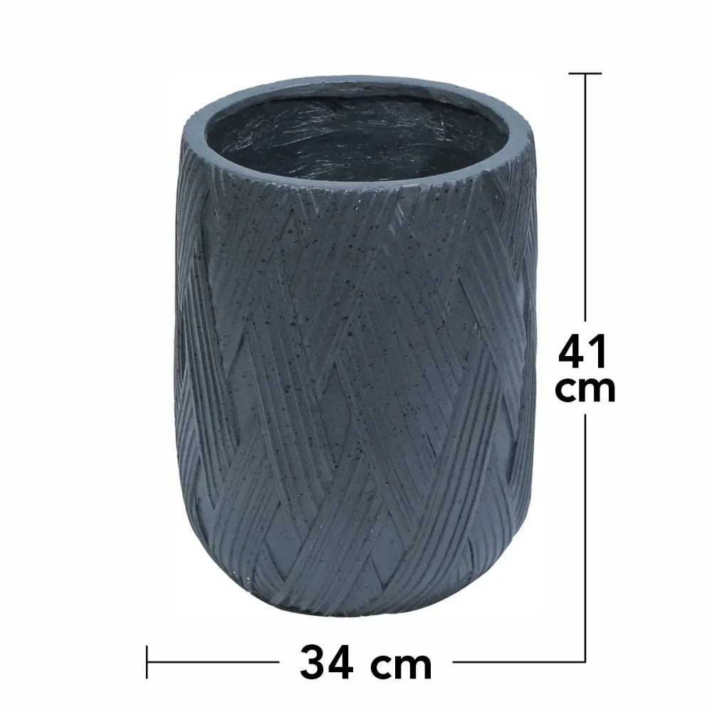 Ghiveci ecologic, Eco-friendly, Naimeed D6385 Mediu, din materiale minerale, Negru, 41x34x34cm