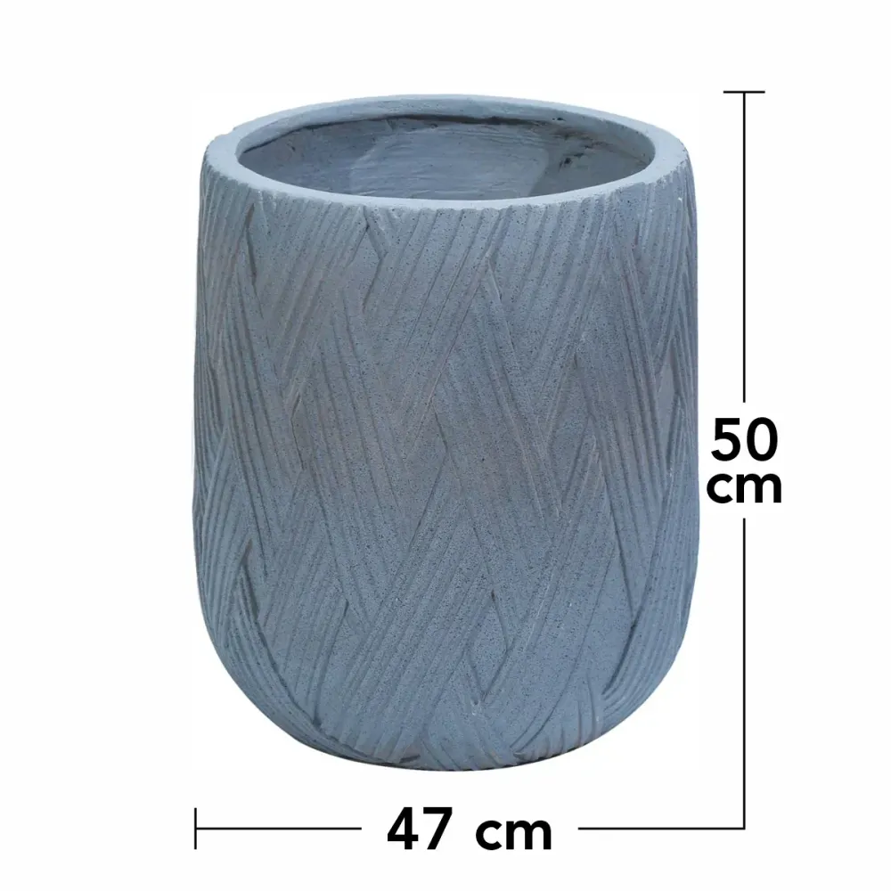 Ghiveci ecologic, Eco-friendly, Naimeed D6387, Mare, din materiale minerale, Gri, 50x47x47cm