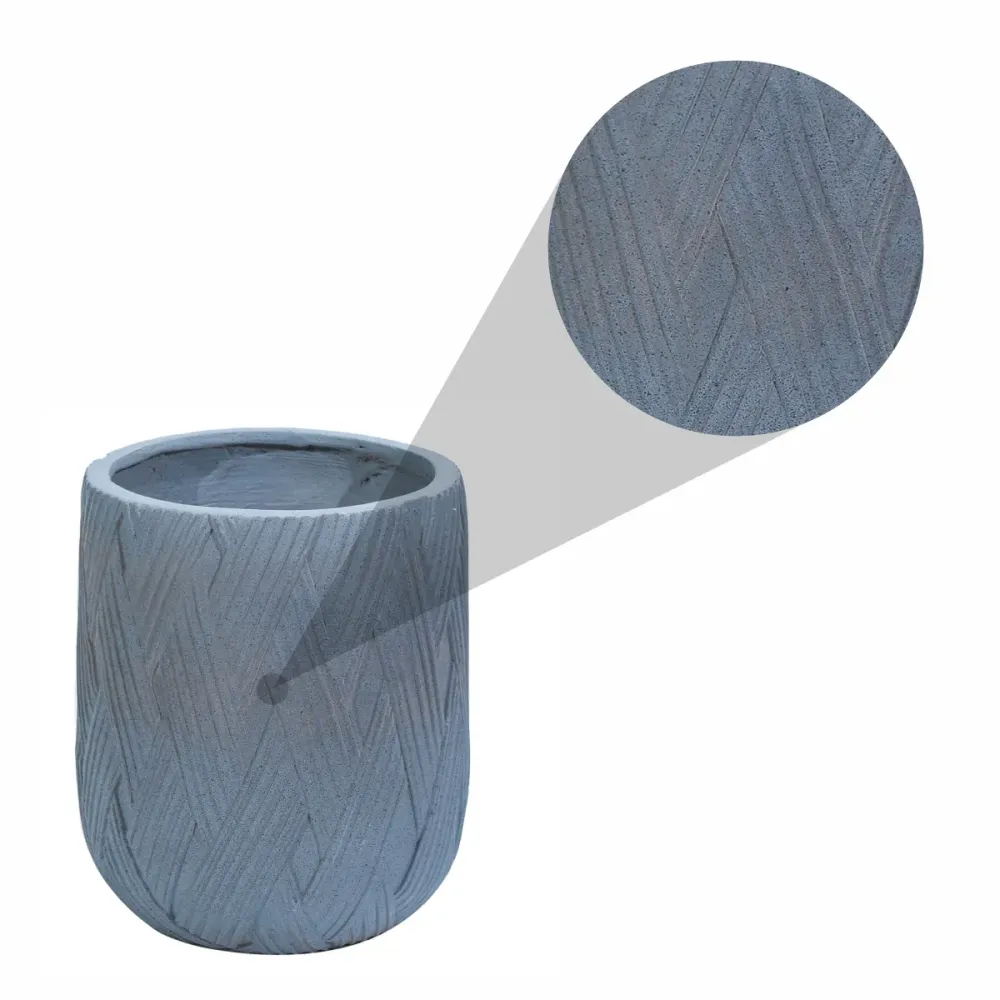 Ghiveci ecologic, Eco-friendly, Naimeed D6387 Mediu, din materiale minerale, Gri, 41x34x34cm