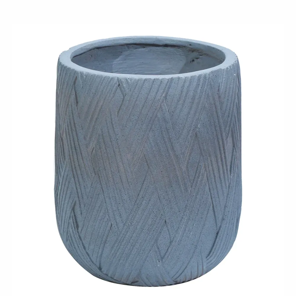 Ghiveci ecologic, Eco-friendly, Naimeed D6387, Mic, din materiale minerale, Gri, 34x27x27cm