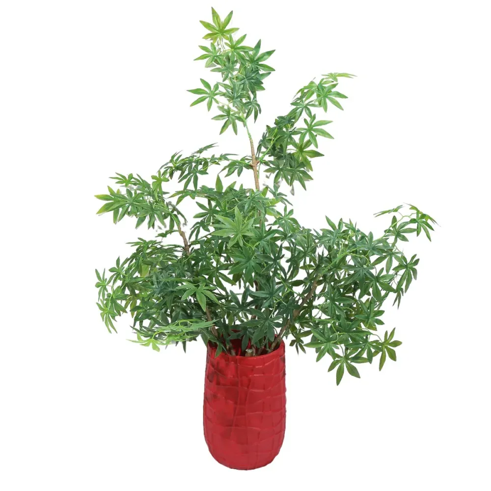 Ghiveci ecologic, Eco-friendly, Naimeed D6390, Mare, din materiale minerale, Rosu, 57x35x35cm