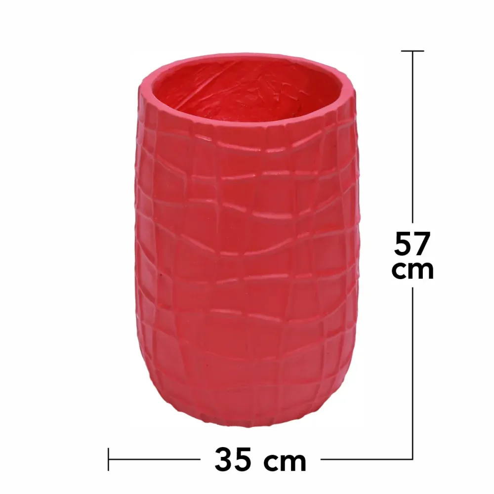 Ghiveci ecologic, Eco-friendly, Naimeed D6390, Mare, din materiale minerale, Rosu, 57x35x35cm