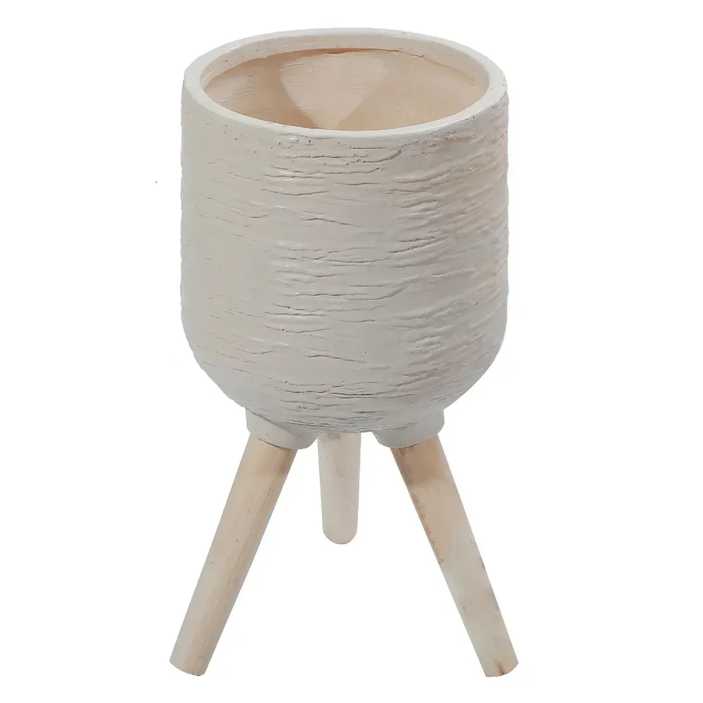 Ghiveci ecologic, Eco-friendly, Naimeed D6391, Mare, din materiale minerale, Bej, 38x36x36cm
