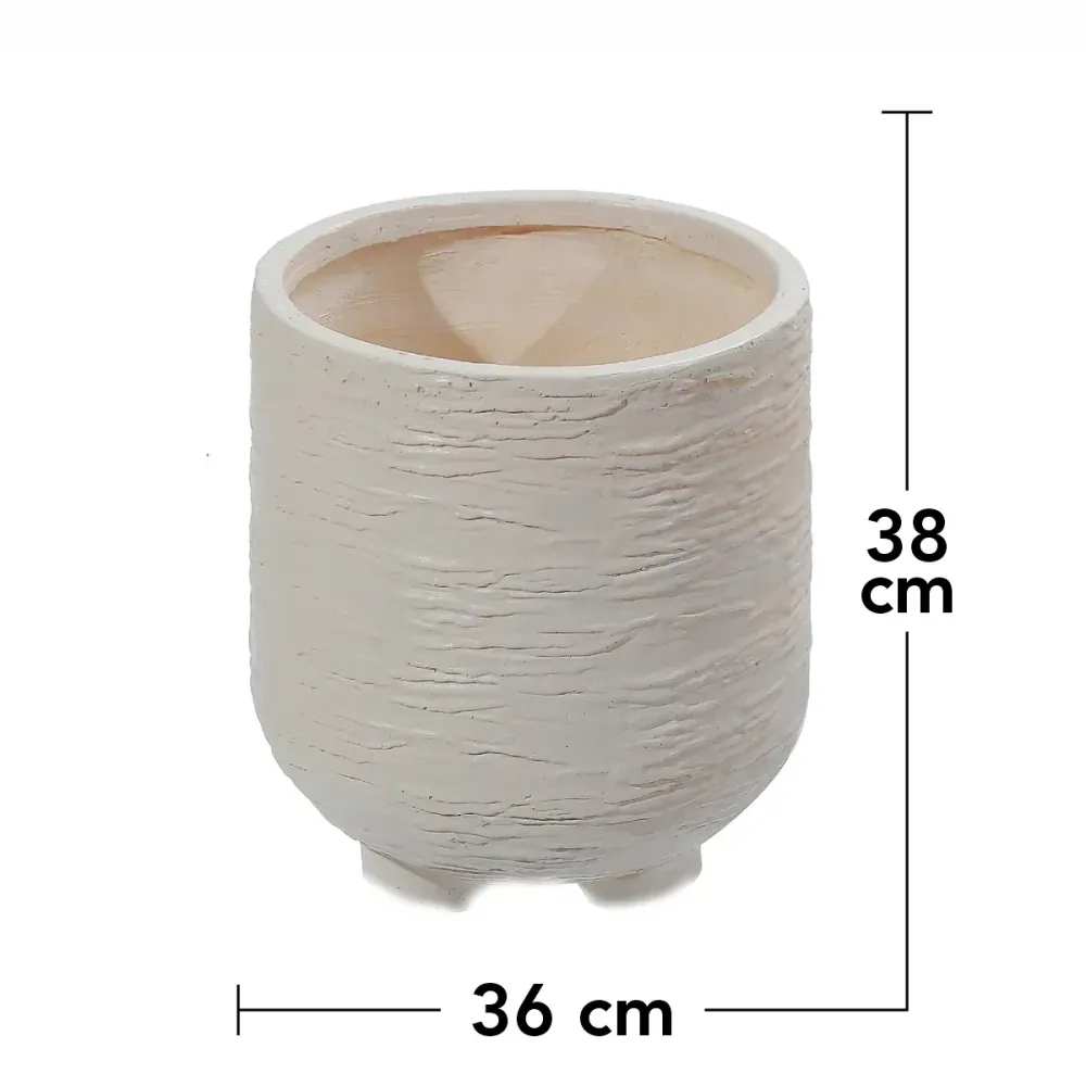 Ghiveci ecologic, Eco-friendly, Naimeed D6391, Mare, din materiale minerale, Bej, 38x36x36cm