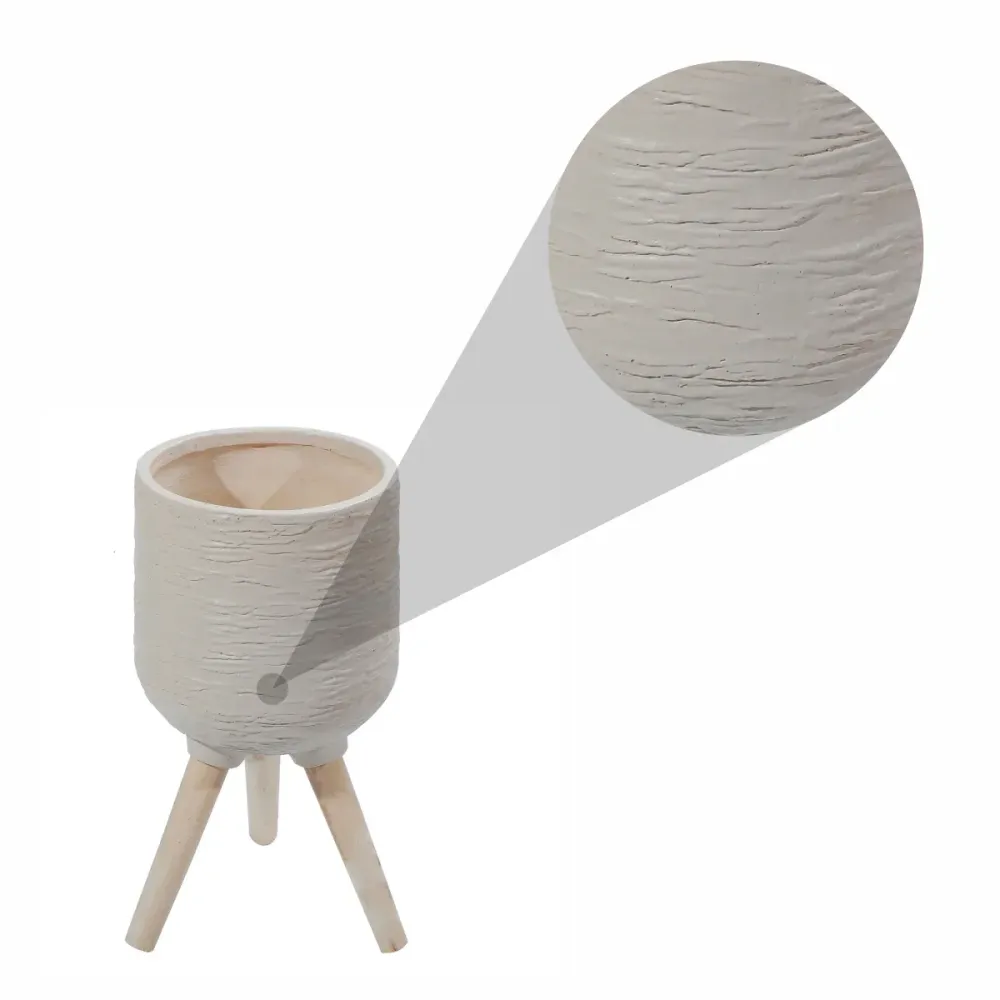 Ghiveci ecologic, Eco-friendly, Naimeed D6391 Mediu, din materiale minerale, Bej, 32x29x29cm
