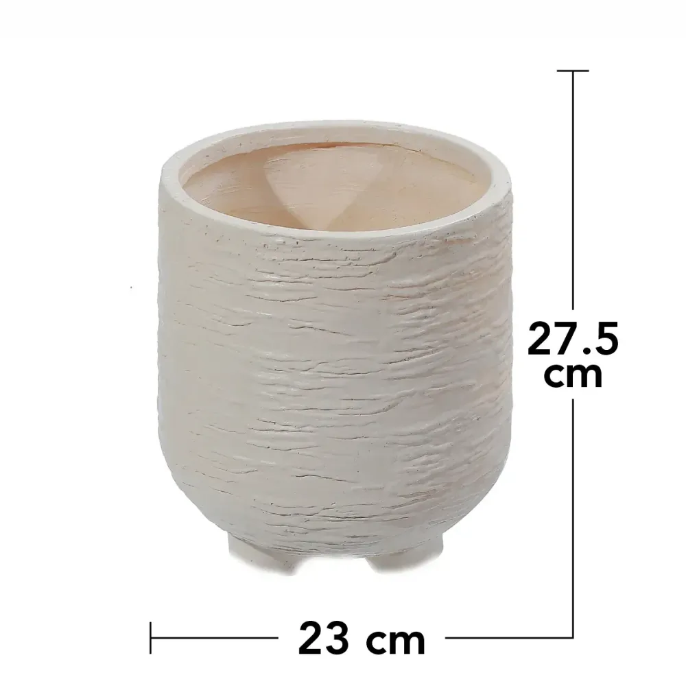 Ghiveci ecologic, Eco-friendly, Naimeed D6391, Mic, din materiale minerale, Bej, 27,5x23x23cm