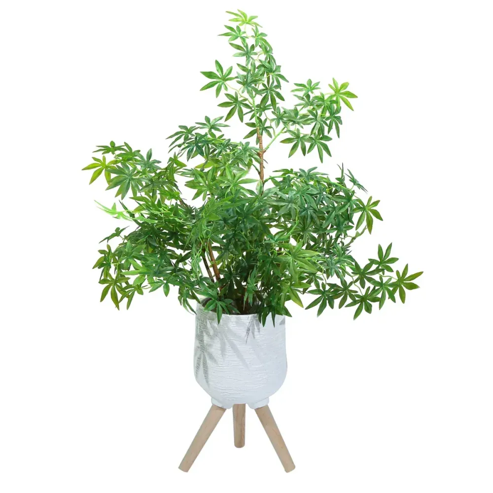 Ghiveci ecologic, Eco-friendly, Naimeed D6392, Mic, din materiale minerale, Alb, 27,5x23x23cm