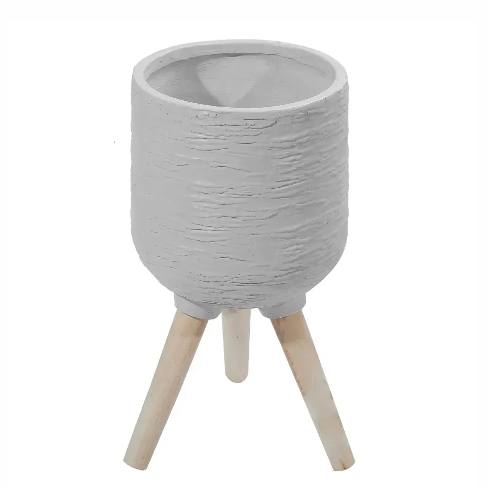 Ghiveci ecologic, Eco-friendly, Naimeed D6393 Mediu, din materiale minerale, Gri, 32x29x29cm