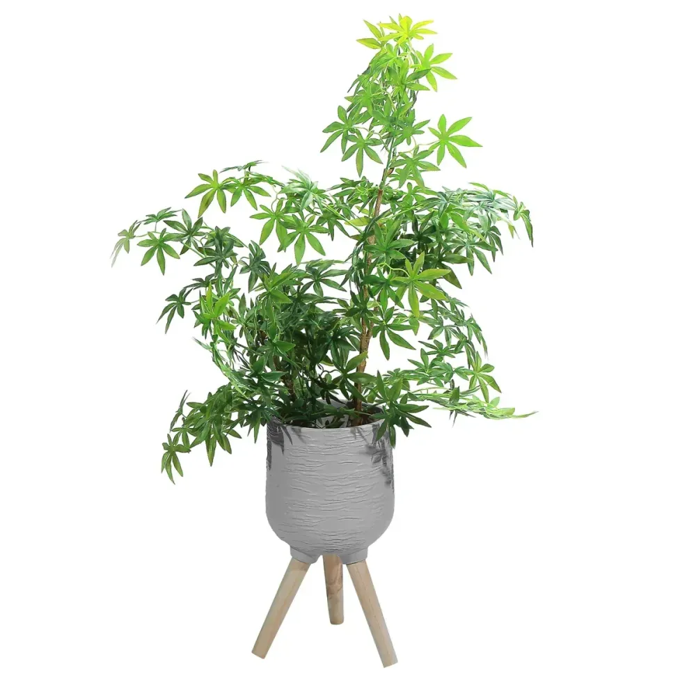 Ghiveci ecologic, Eco-friendly, Naimeed D6393 Mediu, din materiale minerale, Gri, 32x29x29cm