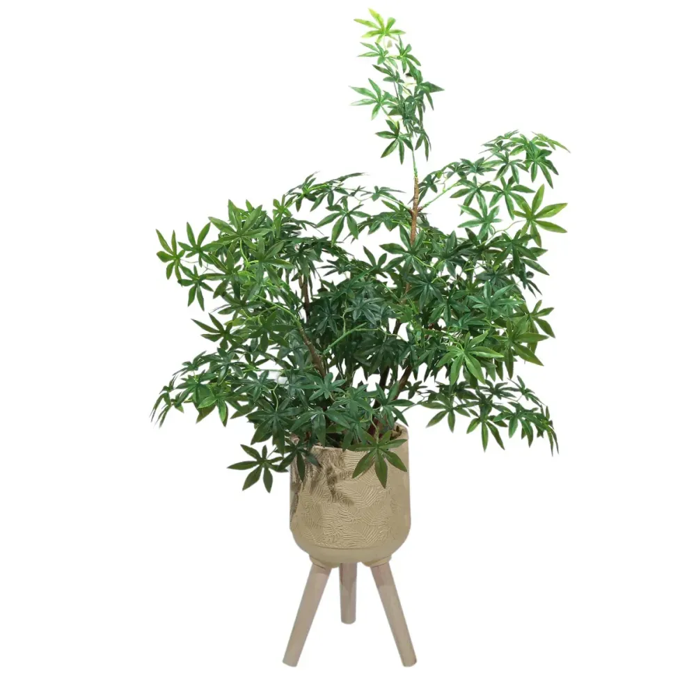 Ghiveci ecologic, Eco-friendly, Naimeed D6394, Mare, din materiale minerale, Crem, 35x33x33cm