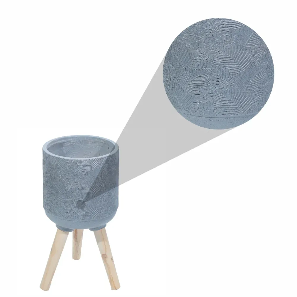 Ghiveci ecologic, Eco-friendly, Naimeed D6396, Mare, din materiale minerale, Gri, 35x33x33cm