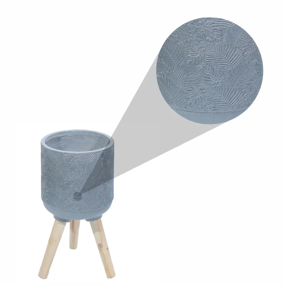 Ghiveci ecologic, Eco-friendly, Naimeed D6396 Mediu, din materiale minerale, Gri, 28x28x28cm