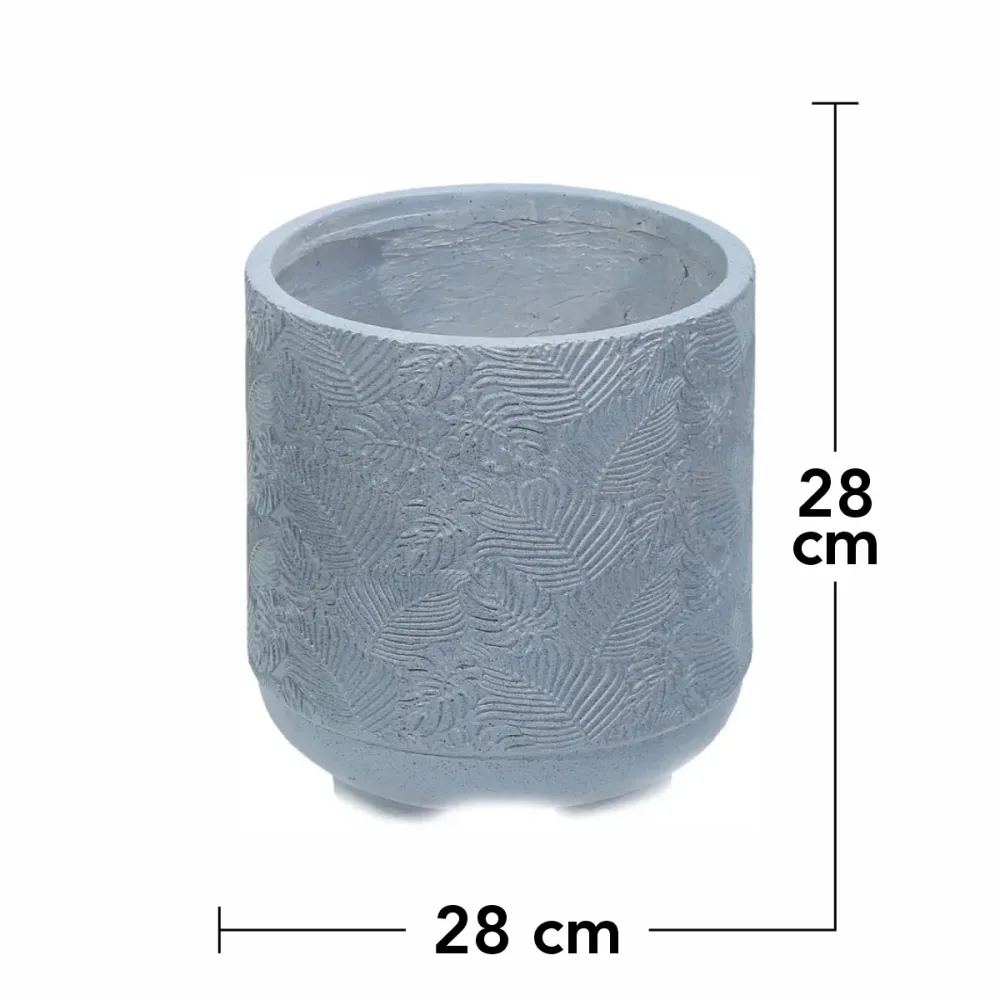 Ghiveci ecologic, Eco-friendly, Naimeed D6396 Mediu, din materiale minerale, Gri, 28x28x28cm
