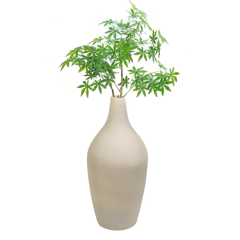 Ghiveci ecologic, Eco-friendly, Naimeed D6399, Mic, din materiale minerale, Crem, 56x28x28cm