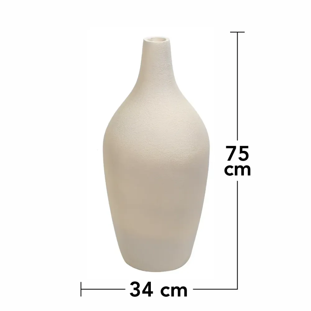 Ghiveci ecologic, Eco-friendly, Naimeed D6405, Mare, din materiale minerale, Crem, 75x34x34cm