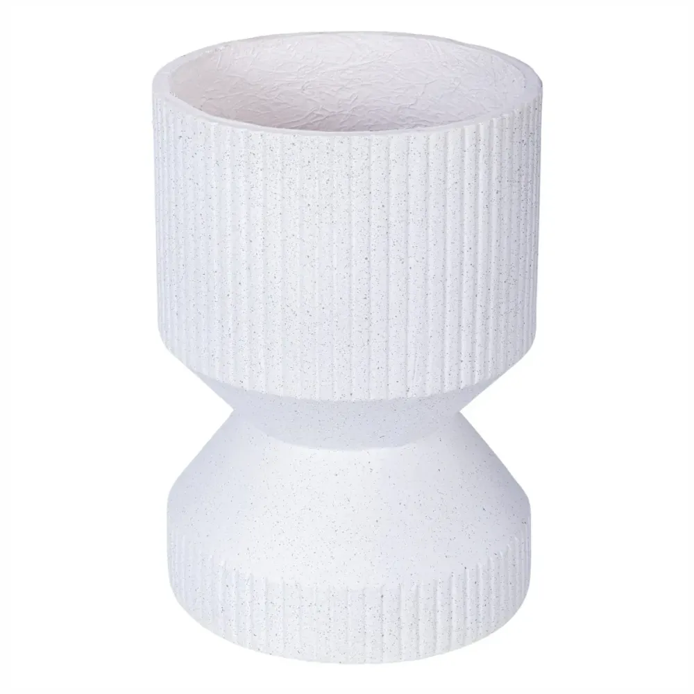 Ghiveci ecologic, Eco-friendly, Naimeed D6406, din materiale minerale, Alb, 47x35x35cm