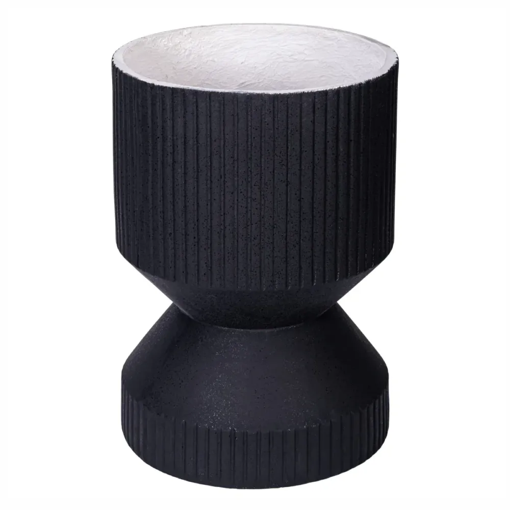 Ghiveci ecologic, Eco-friendly, Naimeed D6407, din materiale minerale, Negru, 47x35x35cm