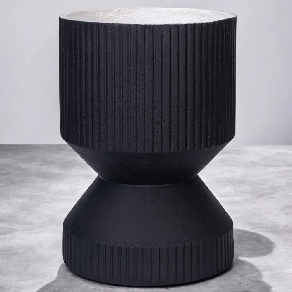 Ghiveci ecologic, Eco-friendly, Naimeed D6407, din materiale minerale, Negru, 47x35x35cm