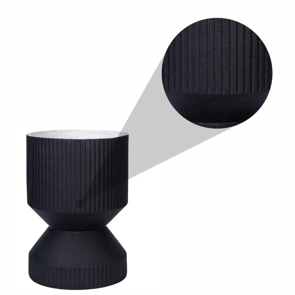 Ghiveci ecologic, Eco-friendly, Naimeed D6407, din materiale minerale, Negru, 47x35x35cm