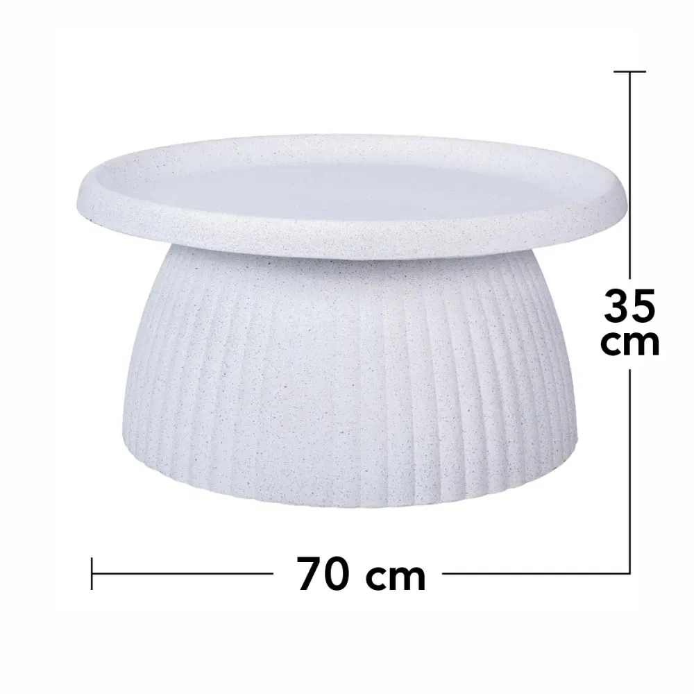 Ghiveci ecologic, Eco-friendly, Naimeed D6408, din materiale minerale, Alb, 35x70x70cm