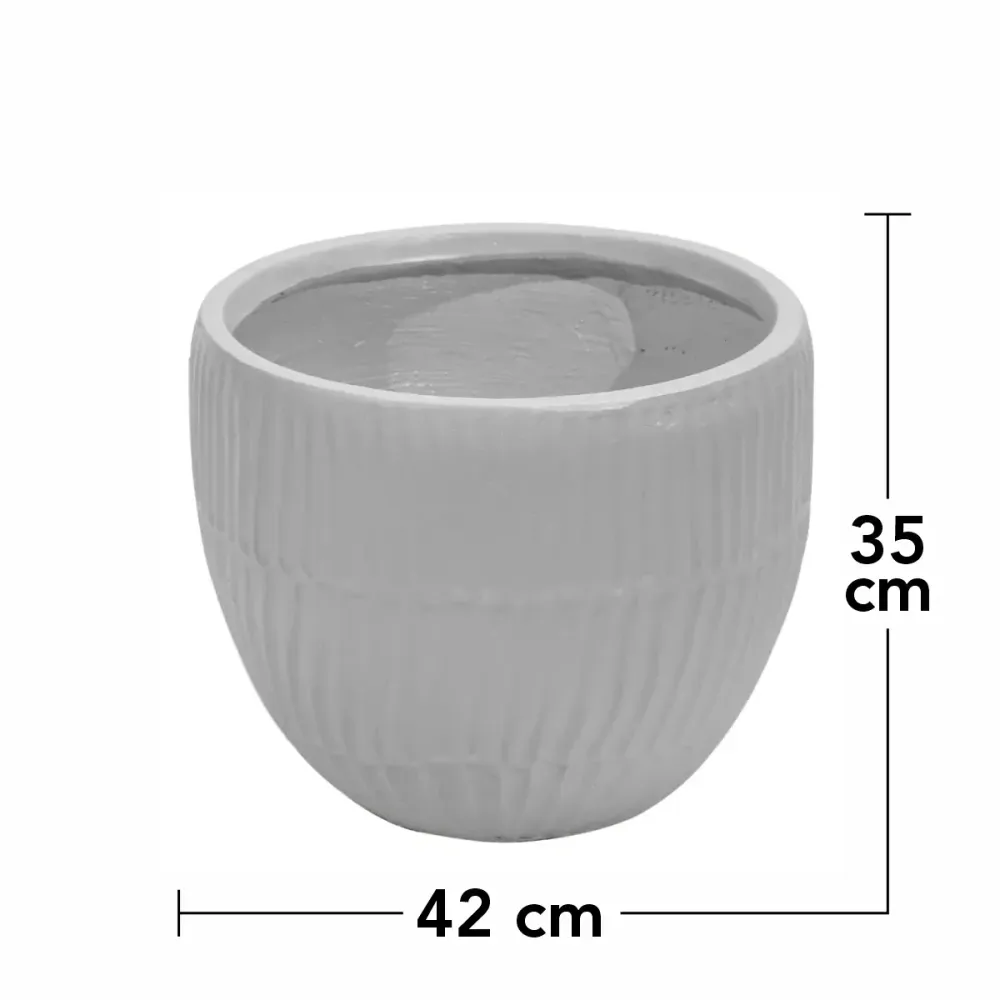 Ghiveci ecologic, Eco-friendly, Naimeed D6411, Mare, din materiale minerale, Gri, 35x42x42cm