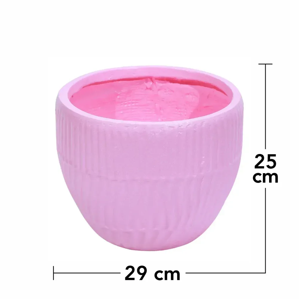 Ghiveci ecologic, Eco-friendly, Naimeed D6412, Mic, din materiale minerale, Roz, 25x29x29cm