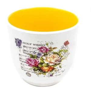 Ghiveci flori Din Ceramica Cu Interiorul Colorat Galben