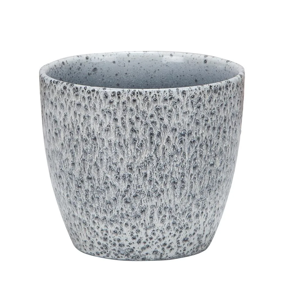 Ghiveci plante rotund Ceramic Scheurich, Ø 14 cm, H12,4 cm, Gri Marmorat