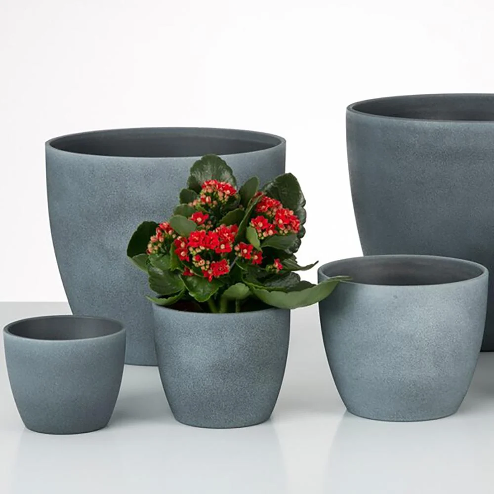 Ghiveci plante rotund Ceramic Scheurich Ø 19 cm, H17 cm, Gri Inchis