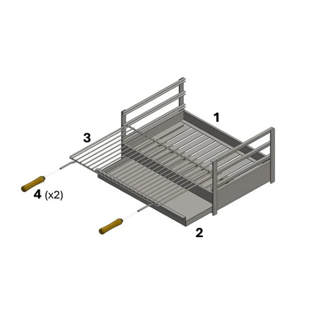 Grătar de șezat din inox 80x40 AC49F