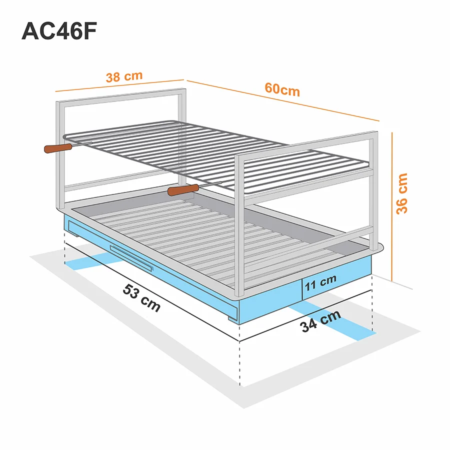 Grătar încastrat din fier 60x38 AC46F