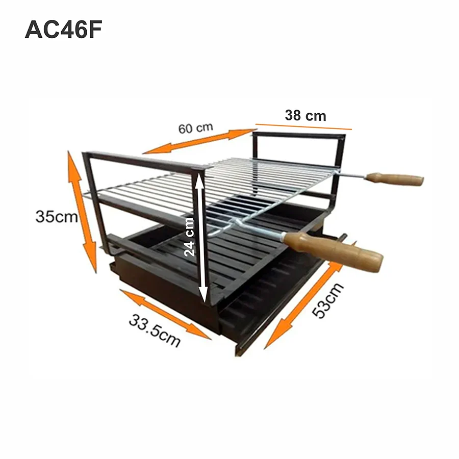 Grătar încastrat din fier 60x38 AC46F