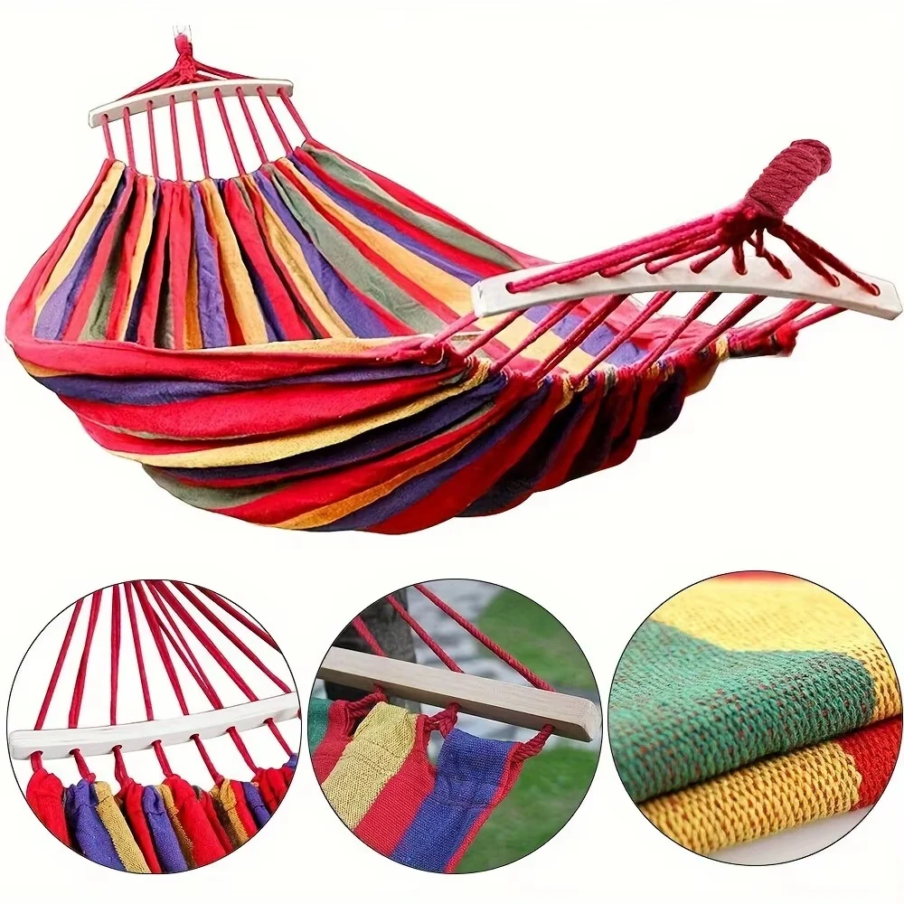 Hamac Multicolor 200x80 cm cu Bare Lemn