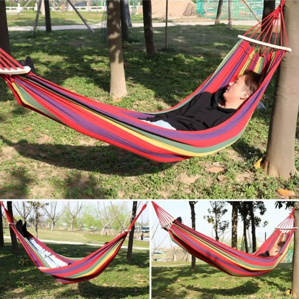 Hamac Multicolor 200x80 cm cu Bare Lemn